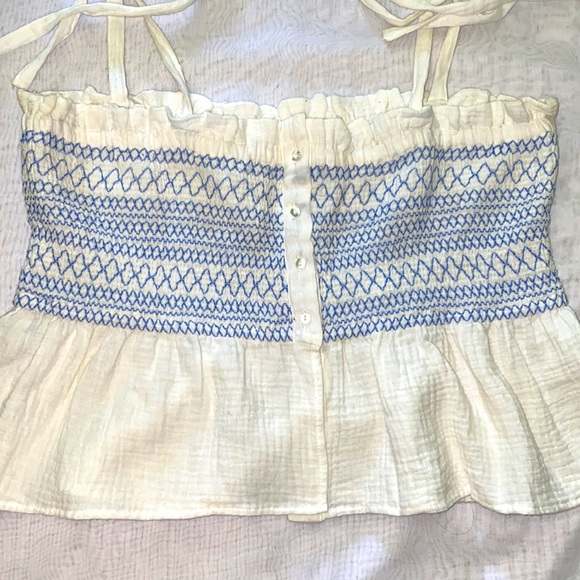 Free People Smocked and Gathered Top with Straps - Picture 10 of 11